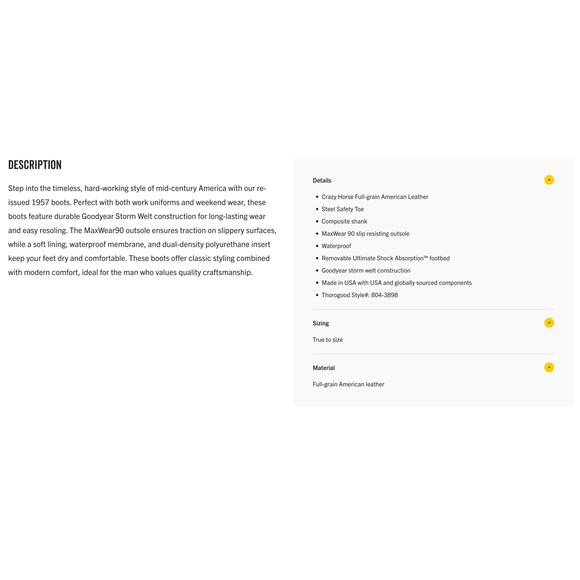 Thorogood 1957 Series Waterproof Safety Toe 8" Moc Toe Work Boots Men, 11.5 Wide - Picture 9 of 9